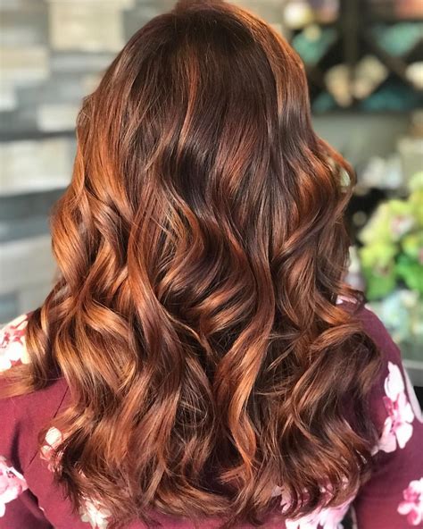 auburn copper highlights brown hair