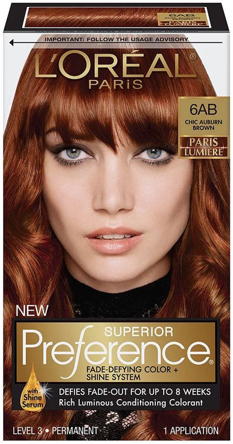 auburn hair colour loreal