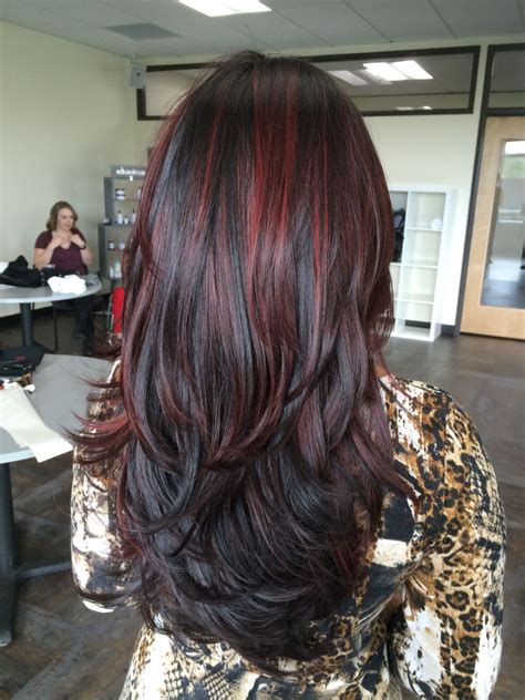 auburn highlights on black hair