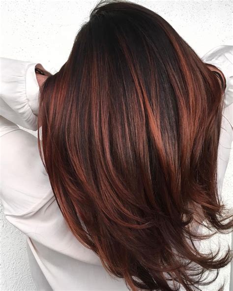 auburn streaks black hair