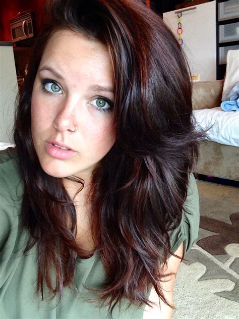 brunette hair with auburn highlights