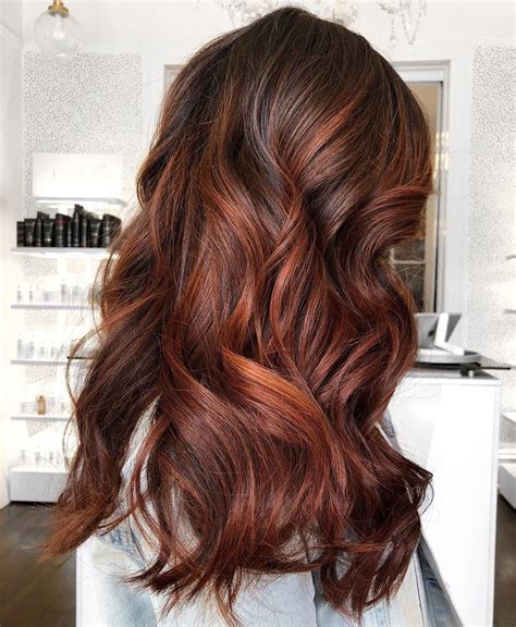dark auburn highlights on brown hair