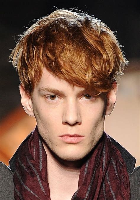 shaggy auburn hair men